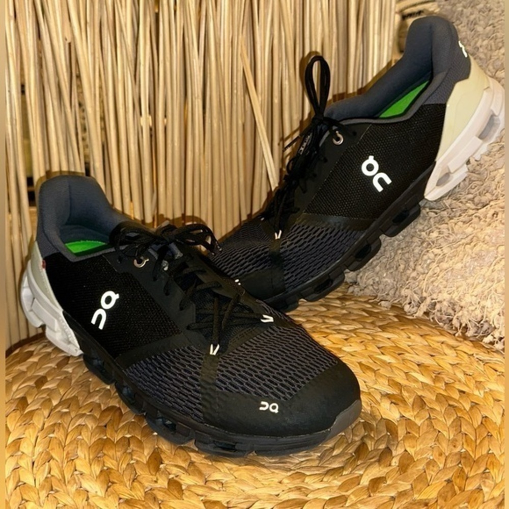 On Running Black and White Athletic Shoes